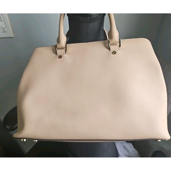 Michael KORS  Cream LARGE Satchel Handbag Used - Picture 8 of 16